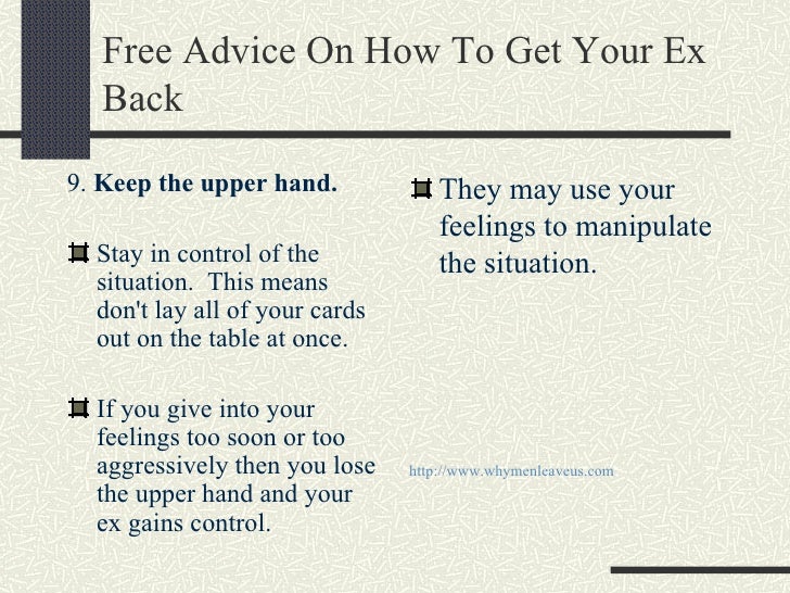 How to manipulate your ex